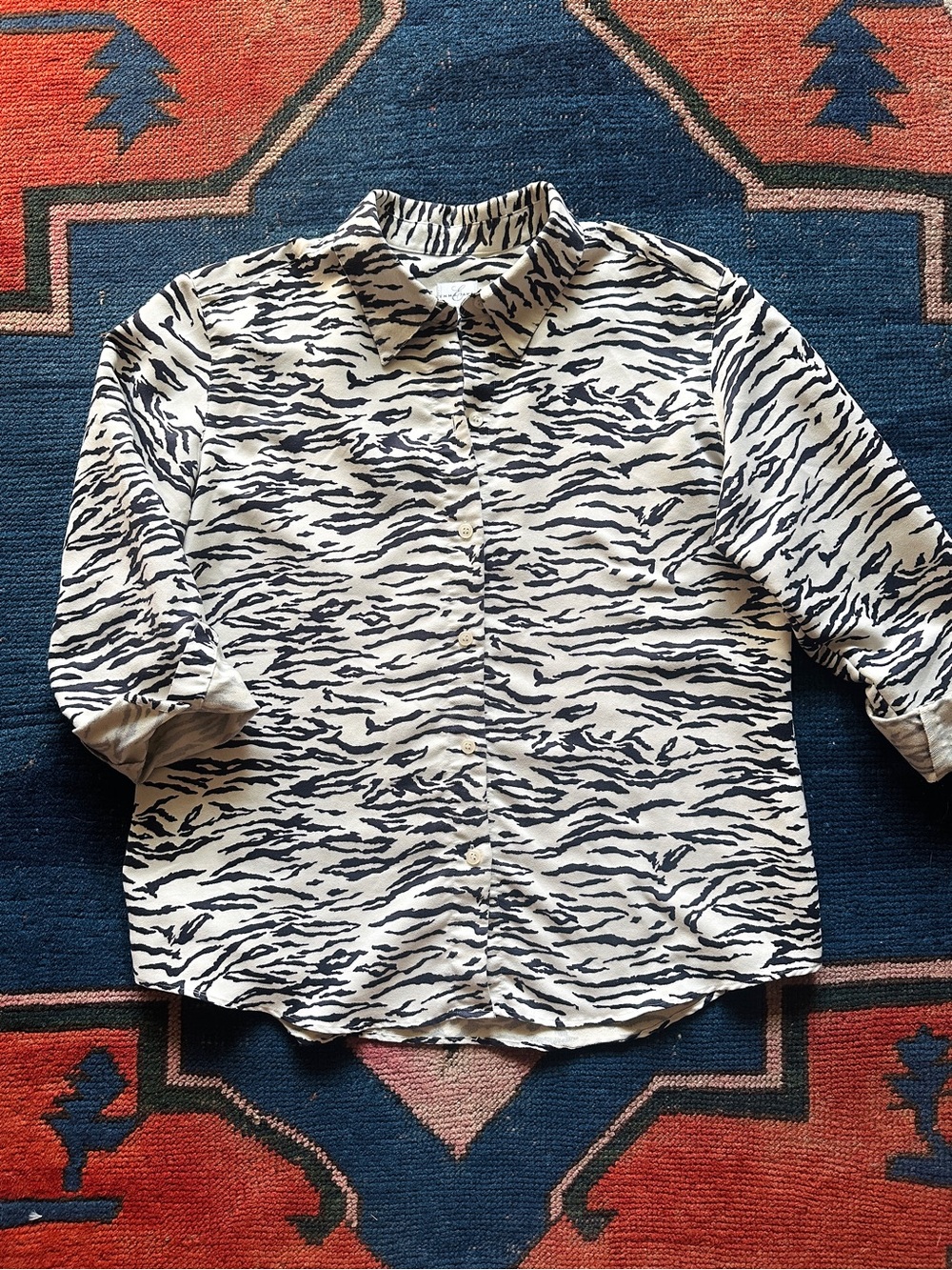 Zebra Faux Suede Top